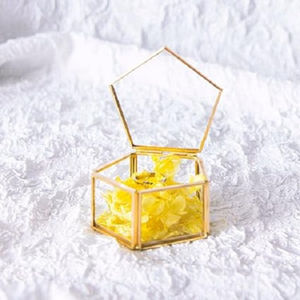 Boîte à bagues triangulaire en verre au design unique, en laiton et en verre, vitrine décorative, boîte à bijoux, accents décoratifs - Product Image 3