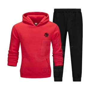 ชุดวอร์มผ้าฝ้ายมีฮู้ดสำหรับผู้ชายชุดวอร์มสีและโลโก้สำหรับกีฬาฤดูหนาวยิมหรือสตรีทแฟชัน - Product Image 1