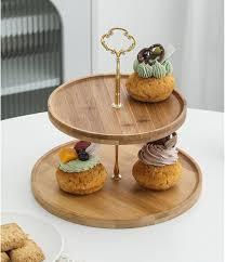 Support à gâteau en bois vintage personnalisable, style de conception panoramique pour la décoration de table de fête d'anniversaire moderne - Product Image 3