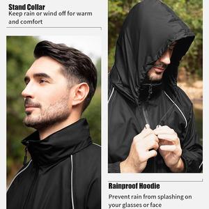 Trajes de lluvia de poliéster unisex personalizados Ropa impermeable transpirable con características ajustables Etiquetas de logotipos personalizados y marca - Product Image 2