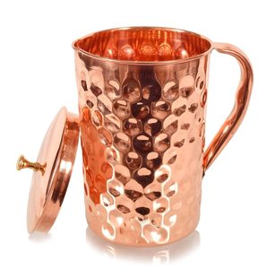 Royal Honeycomb Hammered Pure Copper Metal Water Jug Copper <b>Drinkware</b> for Restaurant Home in Best Price - Product Image 1