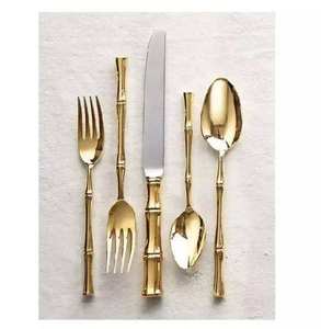 ชุดอุปกรณ์ครัวสแตนเลส ด้ามจับอะลูมิเนียม ชุดอุปกรณ์เสิร์ฟสแตนเลสสีทอง สำหรับใช้ในบ้านและโรงแรม - Product Image 5