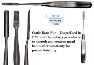 Lime à os chirurgicale Cottle pour rhinoplastie, outil de précision pour le lissage des os nasaux ORL, kit chirurgical manuel, hôpital, clinique, classe I - Product Image 5