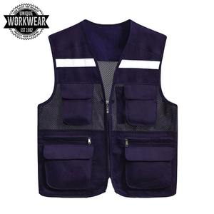 Chaleco de seguridad para construcción para hombre, rayas reflectantes OEM 2022, alta visibilidad, fluorescente, amarillo - Product Image 2