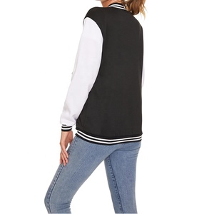OEM Manufacturer Chenille Embroidery Genuine Leather Print Street Wear Baseball Coat for Womens <b>jackets</b> Bomber Varsity genuine - Product Image 4