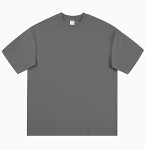 Camiseta extragrande con cuello redondo y hombros caídos para hombre, camiseta blanca de calidad de lujo con logotipo 100% de algodón orgánico para hombre - Product Image 3