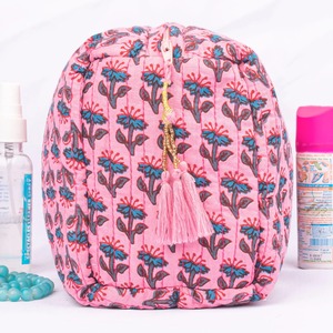 Ensemble de 3 blocs de coton imprimé pour étuis sac de rangement de maquillage de style vintage durable et écologique-livraison gratuite - Product Image 3