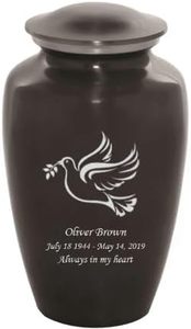 Urnes de crémation gravées sur mesure en métal pour oiseaux pour cendres humaines Urne funéraire pour adultes Urne de taille personnalisée abordable gravée à la main - Product Image 6