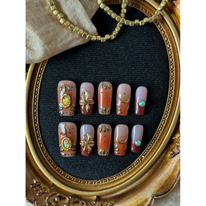 Autumn Majesty Press on Nail Art, design élégant pour l'automne - Product Image 3