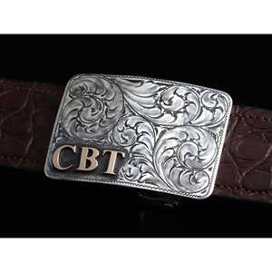 Mason E Initial <b>Belt</b> <b>Buckles</b> with Three Customizable Initials - Product Image 1