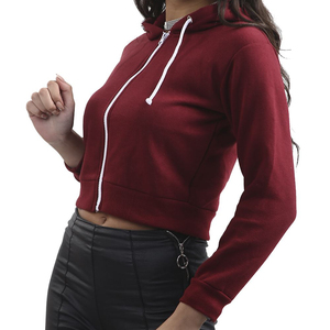 2025 New Arrival Thick Terry Embossed <b>Crop</b> <b>Top</b> Hoodie Women Custom Polar Fleece Full Zip up Embossed Sweatshirt - Product Image 1