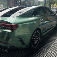 Film de protection automobile COOL SUN Liquid Metal Alpine Green auto-cicatrisant en PVC, vinyle métallique brillant auto-adhésif pour carrosserie automobile
