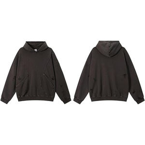 Sudadera con capucha de lavado ácido de gran tamaño para hombres, ropa de calle Vintage personalizada, sudaderas con capucha, suministro de ropa a granel de fábrica - Product Image 5