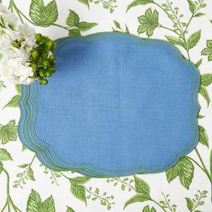 <b>Linen</b> Classic Table <b>Placemats</b> with Fine Embroidery Work for Dining Room Decor Luxury Home Style Elegant Festive Reusable Carton - Product Image 3