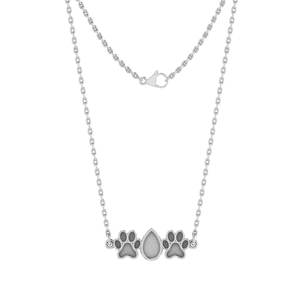 925 <b>Silver</b> Dog Paw Pear Collet Cup Semi Mount Premium Quality Pendant <b>Necklace</b> Setting Ashes Resin Jewelry Findings Components - Product Image 1