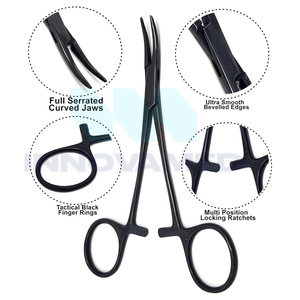 Curvo con mordazas dentadas completas Buen proveedor Nueva llegada Totalmente personalizado Instrumento quirúrgico reutilizable de alta calidad Soporte en línea - Product Image 2