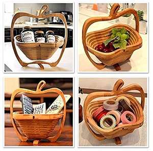 ถาดไม้ผลไม้ไม้เนื้อแข็งดีไซน์สร้างสรรค์พับเก็บได้วัสดุทองเหลืองทนทานสำหรับบ้านห้องนั่งเล่นโรงแรมอินเดียเครื่องมือเครื่องเทศรวมอยู่ด้วย - Product Image 3