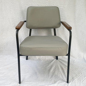 Sofá con cojín multicolor y reposabrazos de madera, un asiento tapizado de forma cuadrada, muebles para el hogar GSD68028 - Product Image 4