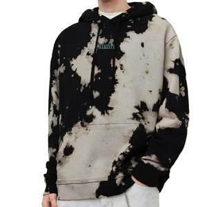 Venta al por mayor Unisex Tie Dye Hoodies logotipo personalizado 100% algodón peso pesado Anti-Shrink Street Style Pullover puff impresión Sudadera con capucha - Product Image 1
