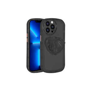 Coque en silicone noire Netzy SAFA Ofro Series compatible avec iPhone 13 Pro 14 Plus pour Pop Socket, protection de l'appareil photo, INS - Product Image 1