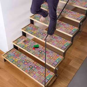 Tapis imprimé à motifs géométriques, moderne, antidérapant, lavable en machine, Gobelin - Product Image 1