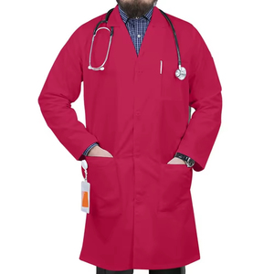 Bata de laboratorio médico de manga larga unisex de múltiples bolsillos de calidad profesional blanca de manga larga unisex para enfermera y médico - Product Image 1
