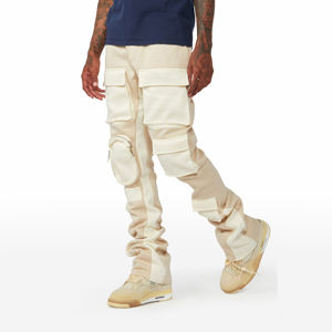 กางเกงคาร์โก้สำหรับผู้ชายกางเกงขาบานขายาวผ้าพลุแบบซ้อนกันสำหรับผู้ชายกางเกงคาร์โก้แบบปรับแต่งโลโก้ได้ - Product Image 1