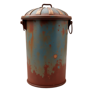 Cubo de basura galvanizado para exteriores de alta resistencia con aspecto rústico vintage y tapa fuerte para uso industrial y de granja - Product Image 2