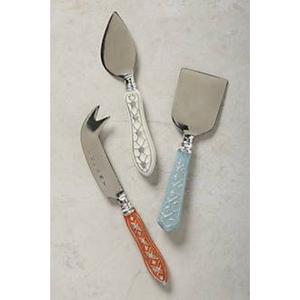 Ensemble de couteaux à fromage en acier inoxydable manche en bambou meilleure qualité argenterie pour table finition marbre poli miroir ustensiles de cuisine - Product Image 1