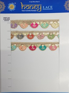 Tela de encaje bordado floral colorido vibrante y detallado con patrones intrincados, perfecto para la moda de alta gama - Product Image 3