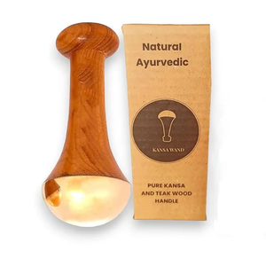 HealthAndYoga BronzLift Single Dome Kansa Wand Top Quality Customized Facial Tool for Glowing Skin Made - Product Image 2