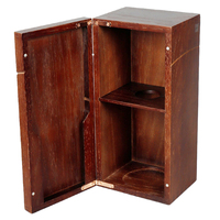 Boîte cadeau en bois massif brun foncé de haute qualité, boîte d'emballage en bois pour spiritueux à double porte avec porte-bouteilles intégrés