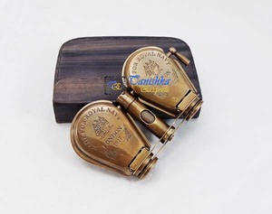 Senderismo Camping decorativo Vintage Binocular Monocular latón antiguo náutico coleccionable regalo Binocular con estuche de cuero - Product Image 6