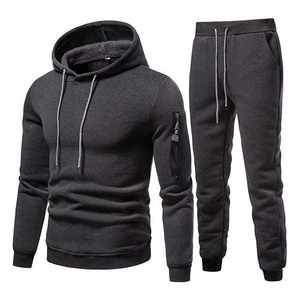 Ropa deportiva de invierno para hombre, chándales de 2 piezas informales de talla grande, Sudadera con capucha transpirable ligera impresa personalizable - Product Image 1