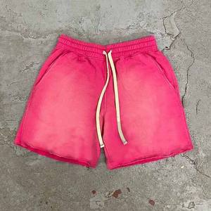 Pantalones Cortos Deportivos de Verano para Hombre, Cintura Alta Elástica, Poliéster/Algodón, Secado Rápido, Estilo Vintage, Lavado Ácido, Color Raccoon - Product Image 6