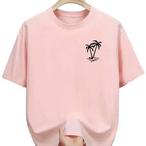 Camiseta de manga corta con cuello redondo para hombre, 100% algodón, informal, holgada, con estampado de cocotero, deportiva, de verano - Product Image 4