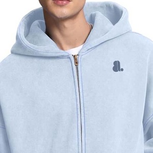 Sudadera con Capucha y Cierre de Cremallera para Hombre, Estilo Lavado Ácido, Corte Regular, Felpa, 100% Algodón, Transpirable, Secado Rápido, Servicio OEM - Product Image 6