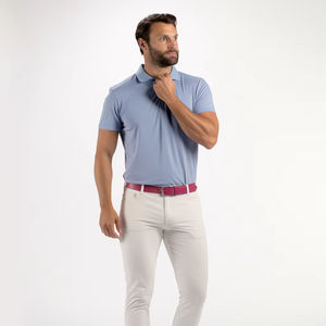 Polo sostenible personalizado de poliéster/algodón de alta calidad, Polo informal de manga corta ajustado para hombre, uniforme sólido, tamaño en blanco - Product Image 1