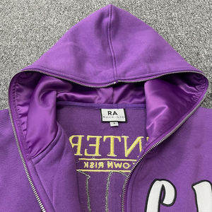 Chaqueta con Cremallera Unisex con Logotipo Personalizado, Sudaderas con Patrón Bordado, Cremallera Completa para Hombre - Product Image 3