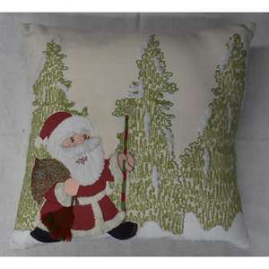 Fundas de Cojín Bordadas en Algodón Elegantes para Interiores de Alta Gama, Fundas de Cojín Navideñas Bordadas en Algodón con Trabajo de Superficie Detallado - Product Image 4