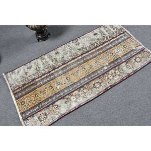 Clásico Beige azul 2,2x4,4 pies alfombra turca hecha a mano felpa poliéster lana pila Rectangular Patchwork patrón para sala de estar dormitorio - Product Image 2