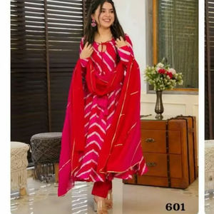 Magnifique robe Anarkali indienne et pakistanaise en tissu de soie Tabby, imprimé numérique fantaisie, pour mariage, décontractée, traditionnelle, vêtements pour femmes - Product Image 1