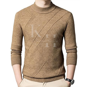 Pull-over en tricot doux en laine mélangée pour hommes pour l'automne et l'hiver respirant et chaud avec logo personnalisé et support OEM - Product Image 1