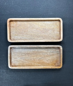 Vente en gros d'organisation de rangement moderne pour la maison petit plateau rectangulaire en bois de noyer massif pour café thé - Product Image 1