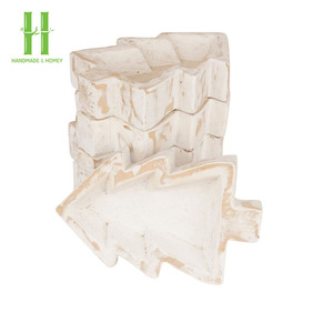 BEST SELLER Porte-bougie en bois rustique en forme de sapin de Noël, bol à pâte unique en bois de ferme, prix abordable - Product Image 6