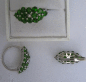 Bague en grenat naturel pour femme en argent sterling 925 par Shah Gems, couleur de pierre précieuse verte - Product Image 1