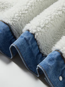 Best Quality Men's Casual Denim Jackets Fleece Lining Stonewashed Blue Button Closure Made High Breathable Windproof Winter Wear - Product Image 3