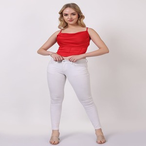 2025 tendance femmes rouge Corset haut sangle personnalisée col bénitier conception Sexy mode sangle arrière conception haut de l'Inde - Product Image 2