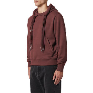 Pull à capuche chaud pour hommes à manches longues sans poche 100% coton avec cordons de serrage pour l'hiver au prix de gros - Product Image 3