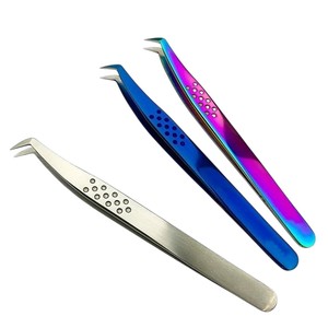 Pinces à cils de haute qualité, à pointe en fibre et sans fibre, pour la création de volume professionnelle, droites et courbées, instruments de beauté - Product Image 1